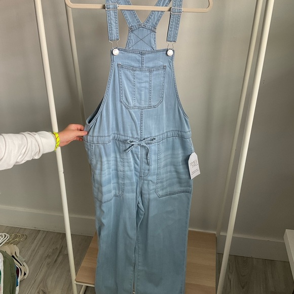 Time and Tru Pants - Time and Tru Blue Jumpsuit with Tie Waist